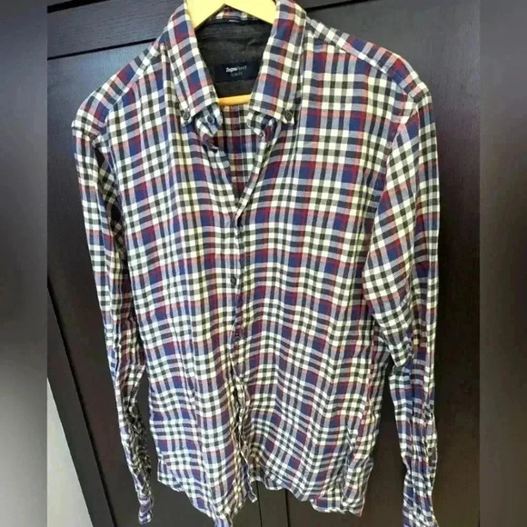 Zegna Men's Cotton Wool Blend Sport Button Up Shirt XXL great condition - Picture 1 of 5